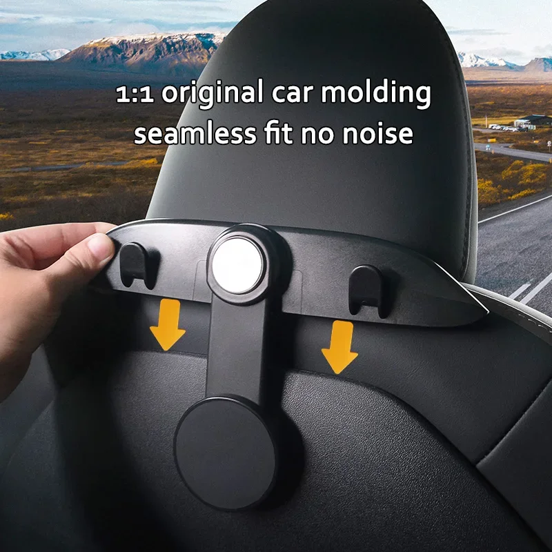 Hipacool gancio per sedile posteriore per auto per Tesla Model 3/Y/3 Highland supporto per telefono sedile posteriore per auto con gancio accessori