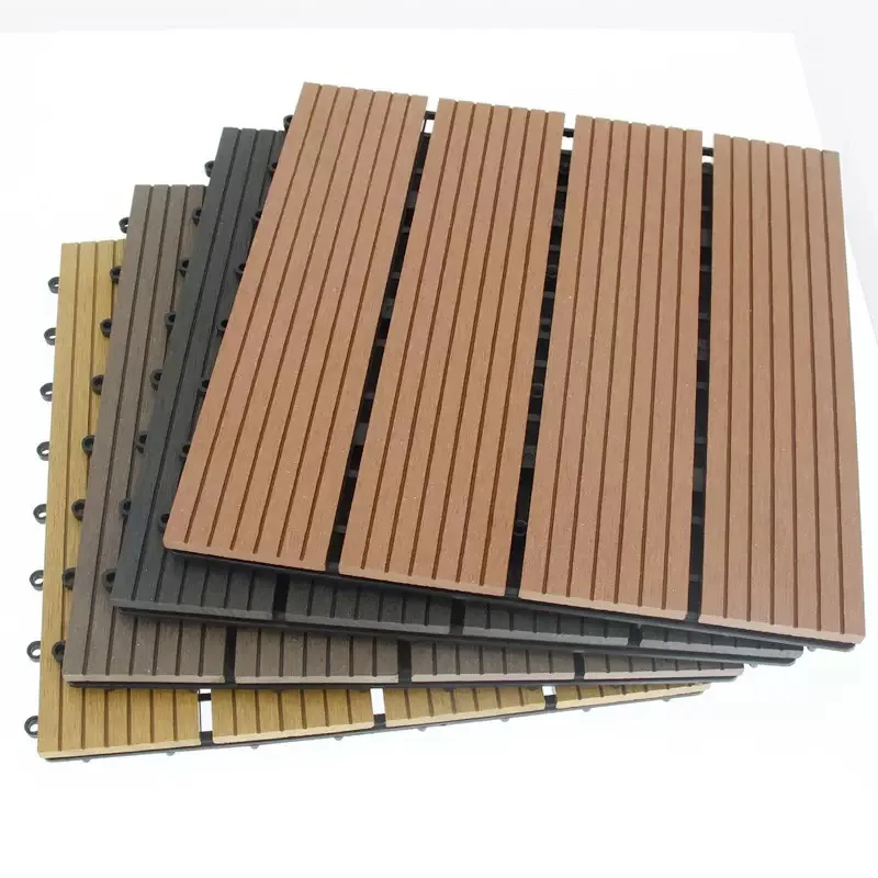 Cheap Price WPC Click Interlocking Decking Tiles Waterproof Square Outdoor Garden Bathroom Kitchen Park Swimming Pool Basement