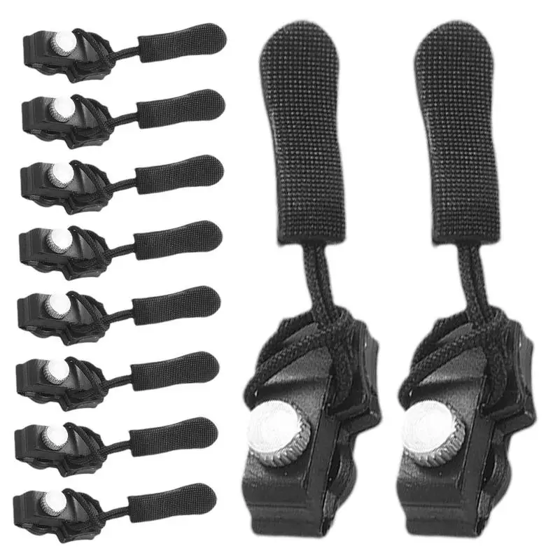 

10 шт., Съемник на молнии, сменный фиксатор на молнии для куртки, рюкзака, чемодана, спального мешка, металлические нейлоновые сменные детали на молнии