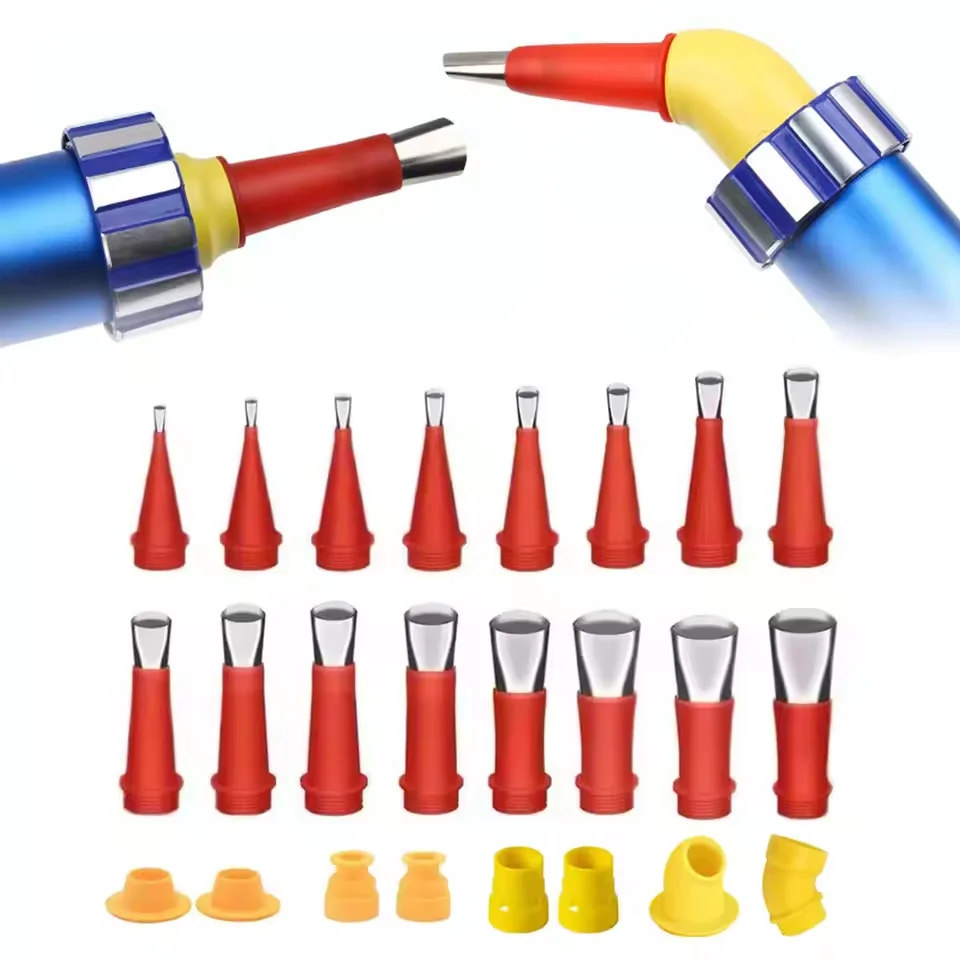 22 個ステンレス鋼コーキングノズルアプリケーターコーキングフィニッシャー接着剤シリコーンシーラント仕上げツールキッチン浴室のシンクジョイント