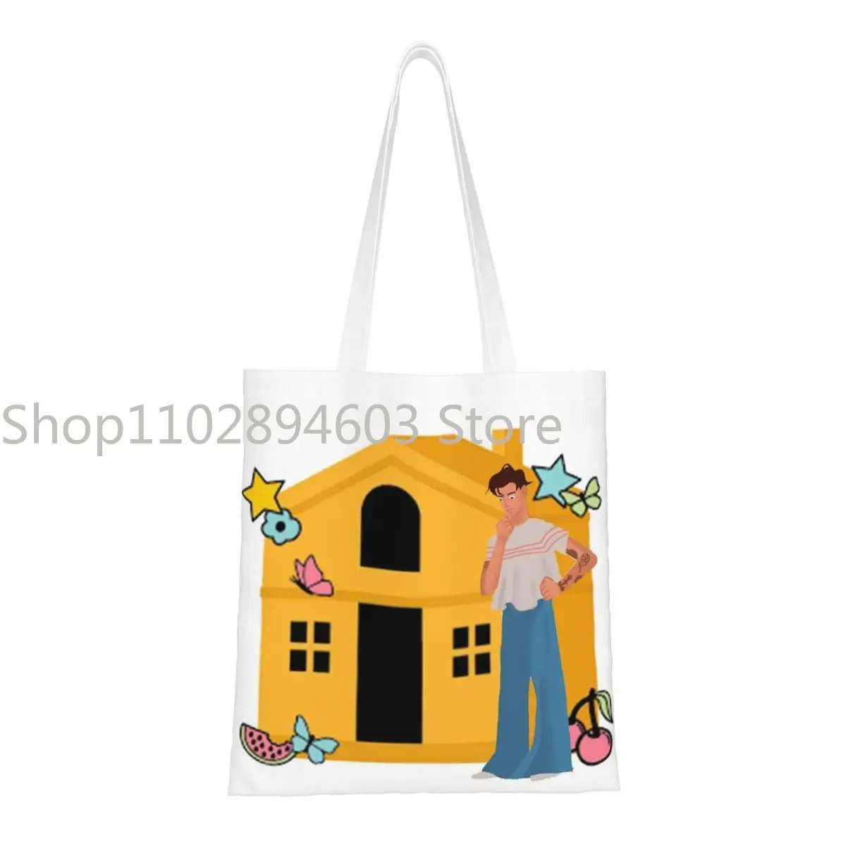 

Women Men Harry's House Yellow House Tote Bags Large Capacity Grocery Bag for Shopping Handbags