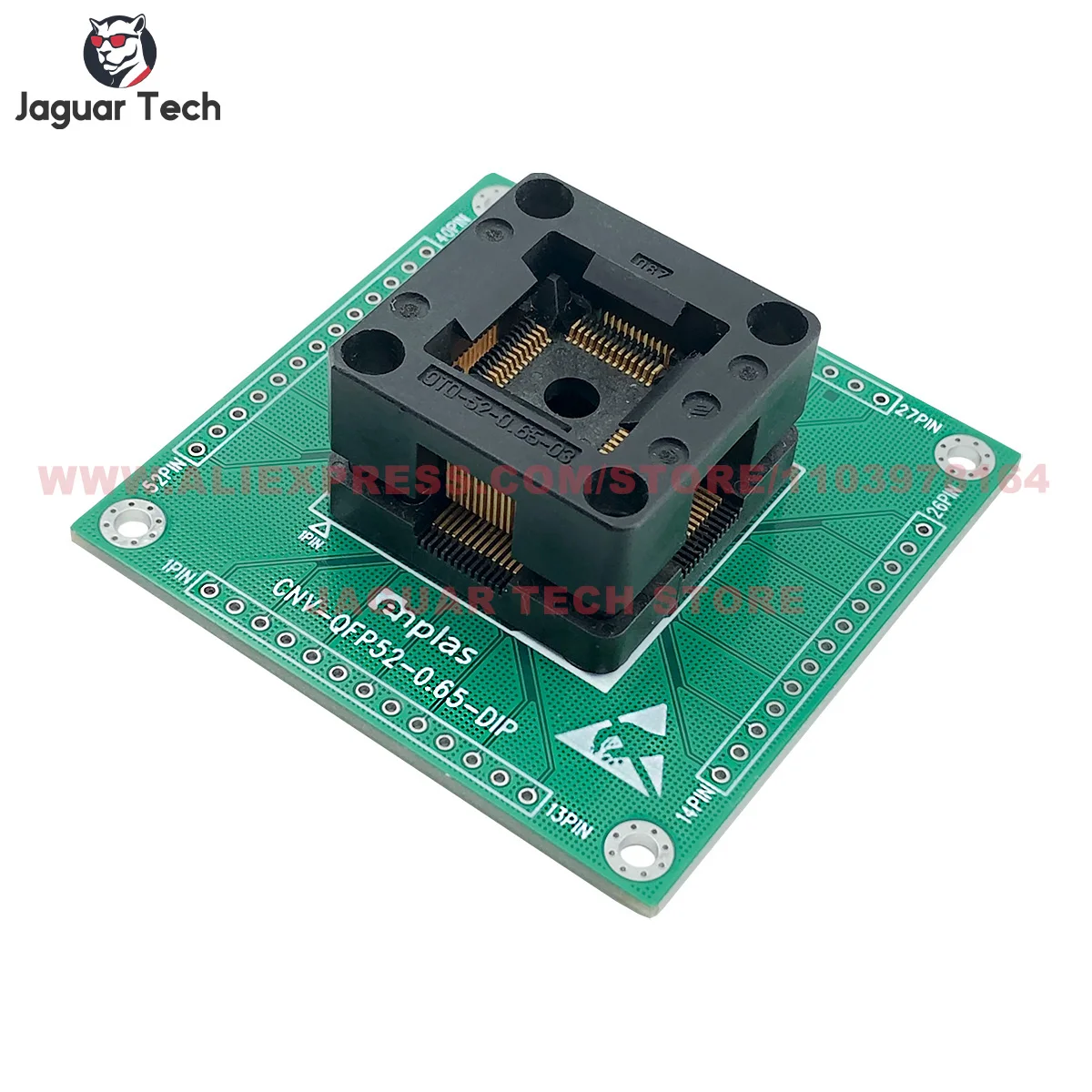 1pcs OTQ-52-0.65 QFP52 TQFP52 pitch0.65mm Adapter ICsocket Program burning programming test Test stand