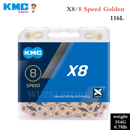 Imagen 2 del producto KMC 8S MTB cadena X8EPT X8 Z8.3 X8PL bicicleta de montaña corriente 8 velocidades cadenas de bicicleta de carretera 8V 112 116 eslabones bloqueo de energía piezas de ciclismo