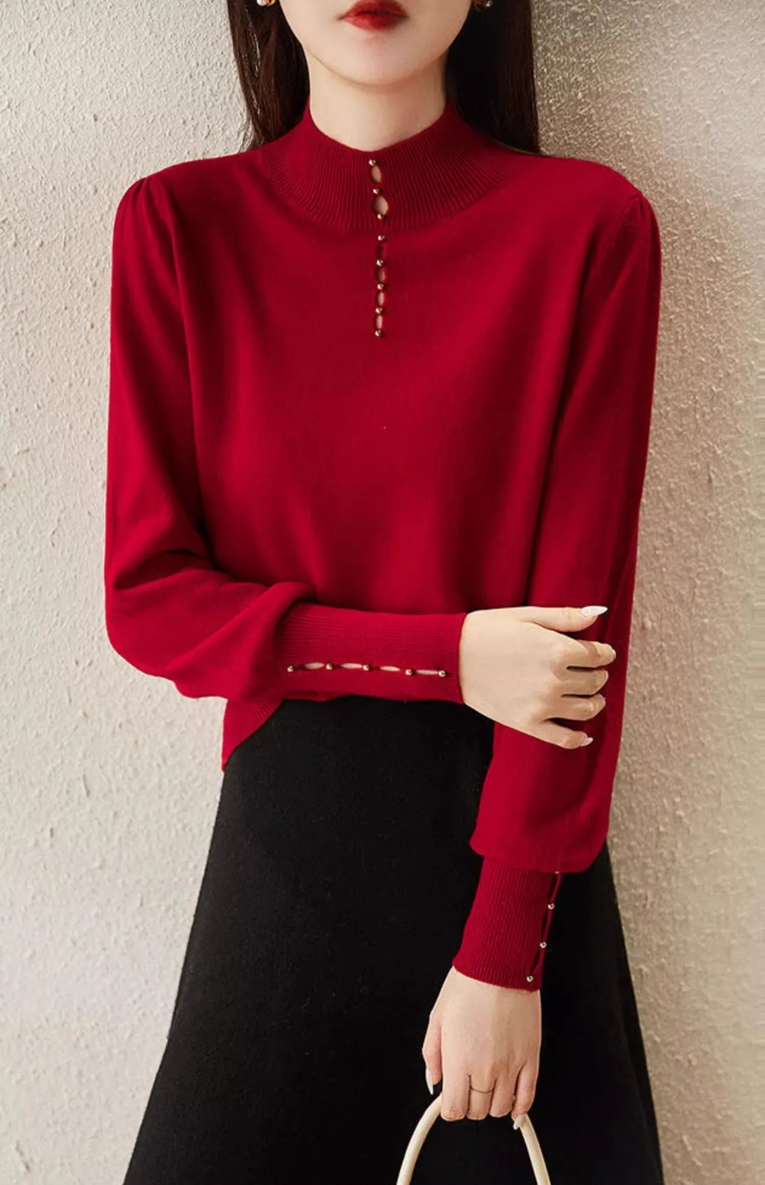 Damesmode Effen Coltrui Trui Sweaetr 2023 Herfst Nieuwe Kraal Losse Slanke Vrouwelijke Onderkant Gebreide Shirt Hoge Kwaliteit S-XXL
