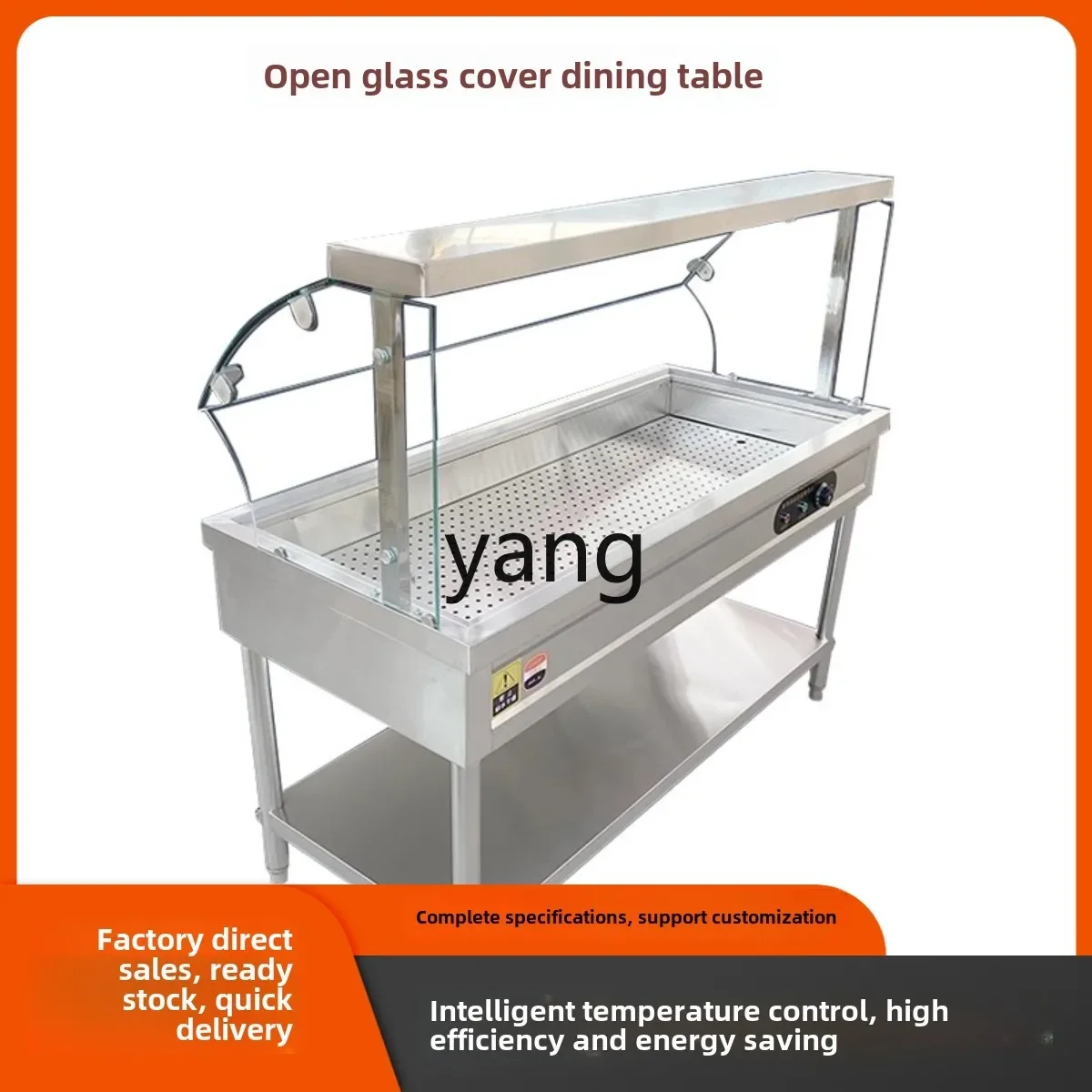 CX commercial glass cover electric heating canteen selling vegetable table fast food truck thermal insulation soup pool