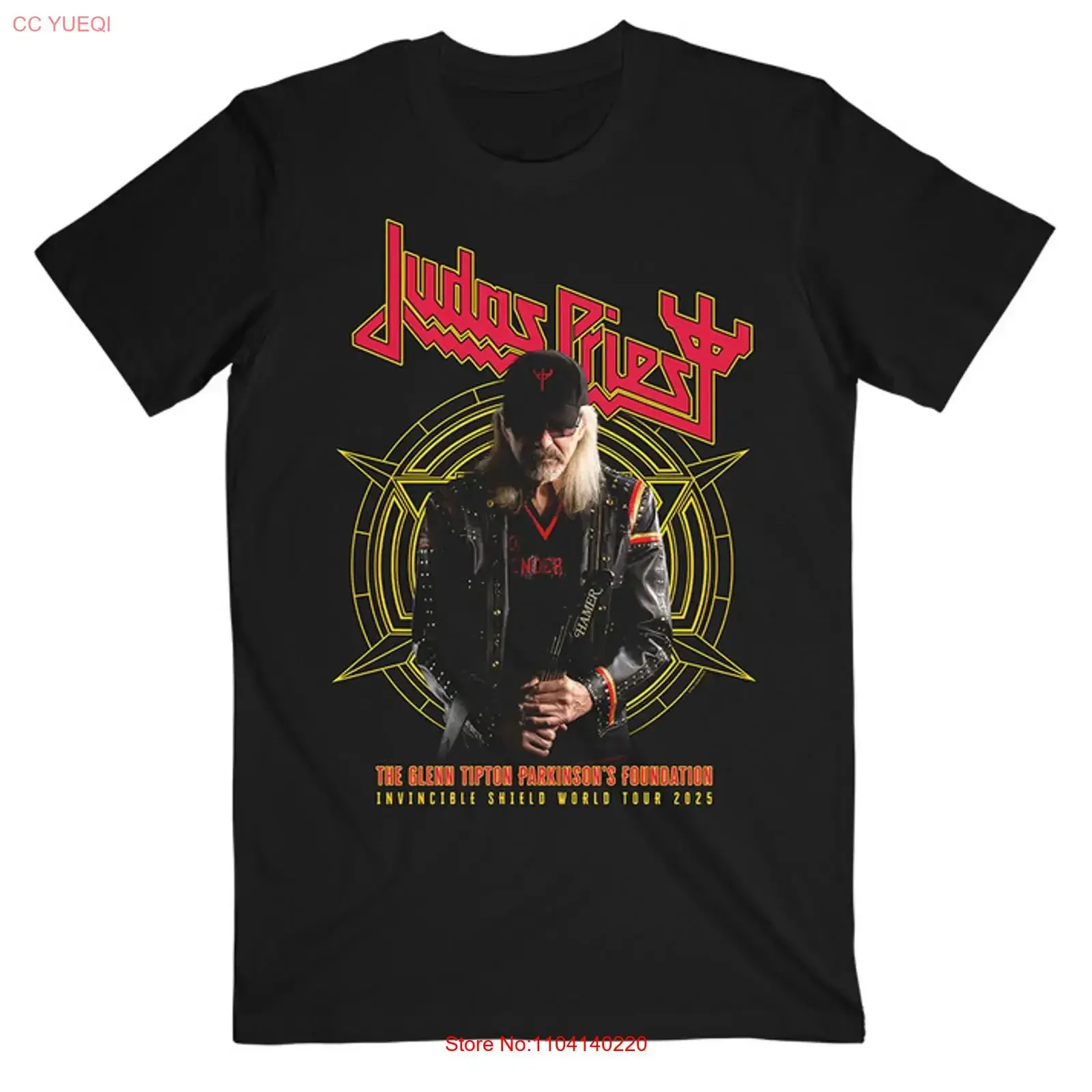 Camiseta Judas Priest Glenn Tipton Shield of Pain, algodón grueso, todas las tallas, reimpresión vintage, lavada, cómoda, transpirable, suave para hombre