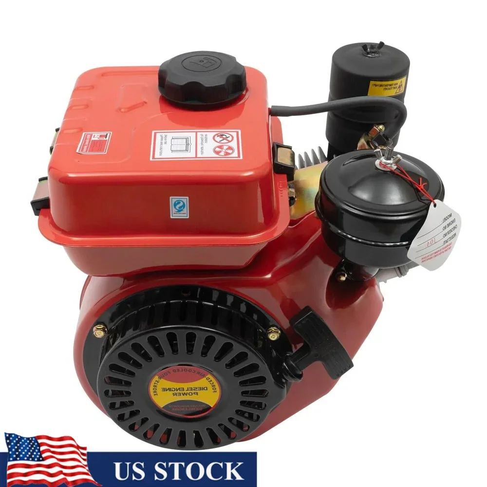 3HP Diesel Engine 4 Stroke 3000RPM Single-Cylinder Air-Cooled Hand Start Go Kart Lawn Mower Power Equipment Low Noise Durable