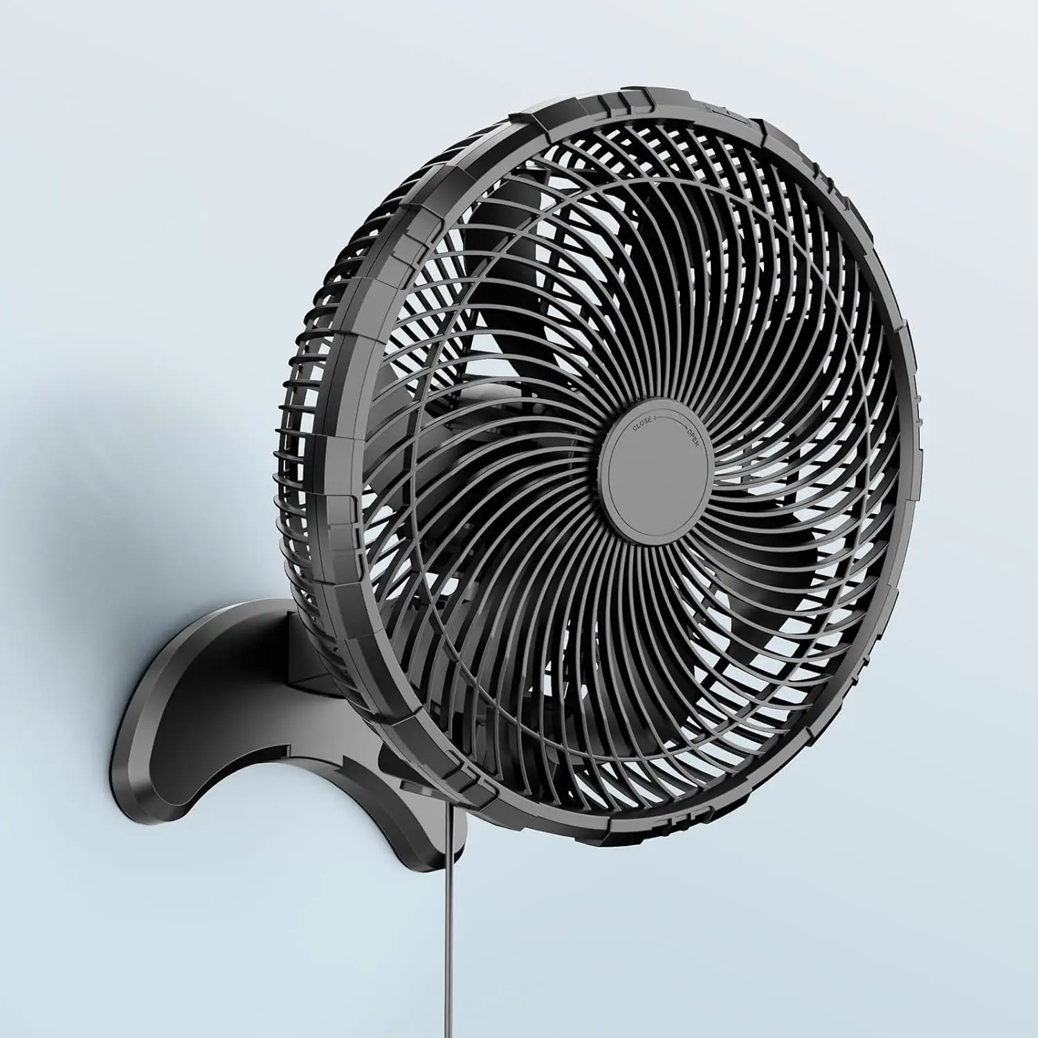 

12 Inch Wall Mount Fan with Timer, Remote Control, 80° Oscillation, Adjustable Angle, 3 Speeds for RV Bedroom Kitchen Office