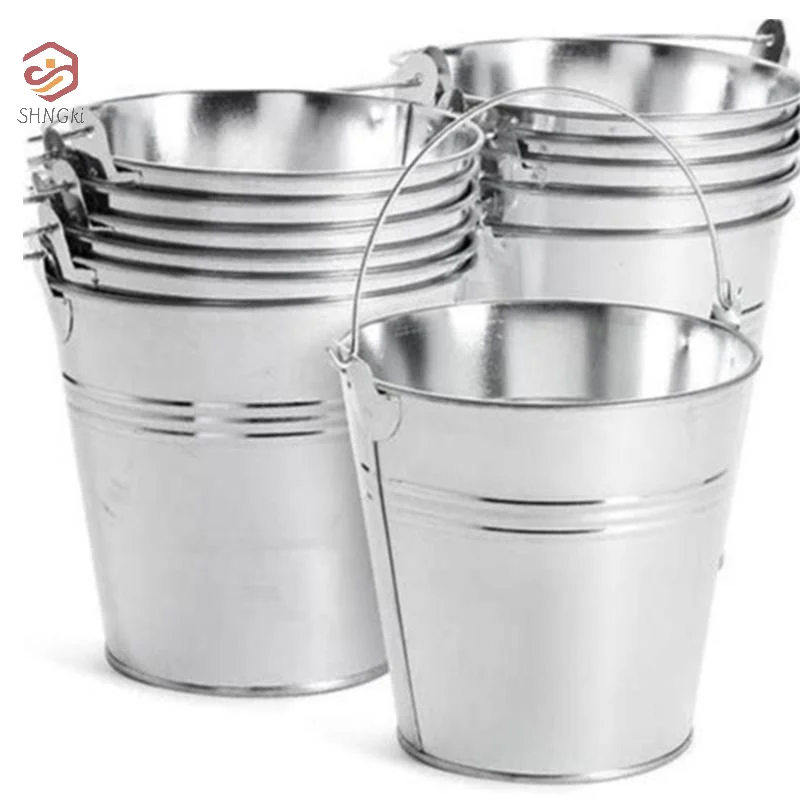 6Pcs Mini Tin Bucket Wine Glass With Handles And Rust Resistant Finish For Party Drink Cooling Gardening And Home Storage Use