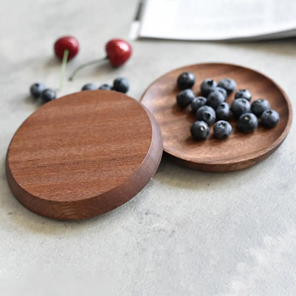 Japanese Wooden Snack Tray Kitchen Plate Fruit Dish Plate Sandwich Bread Tray Food Tea Trays Serving Tray Coaster Coffee Cup Mat