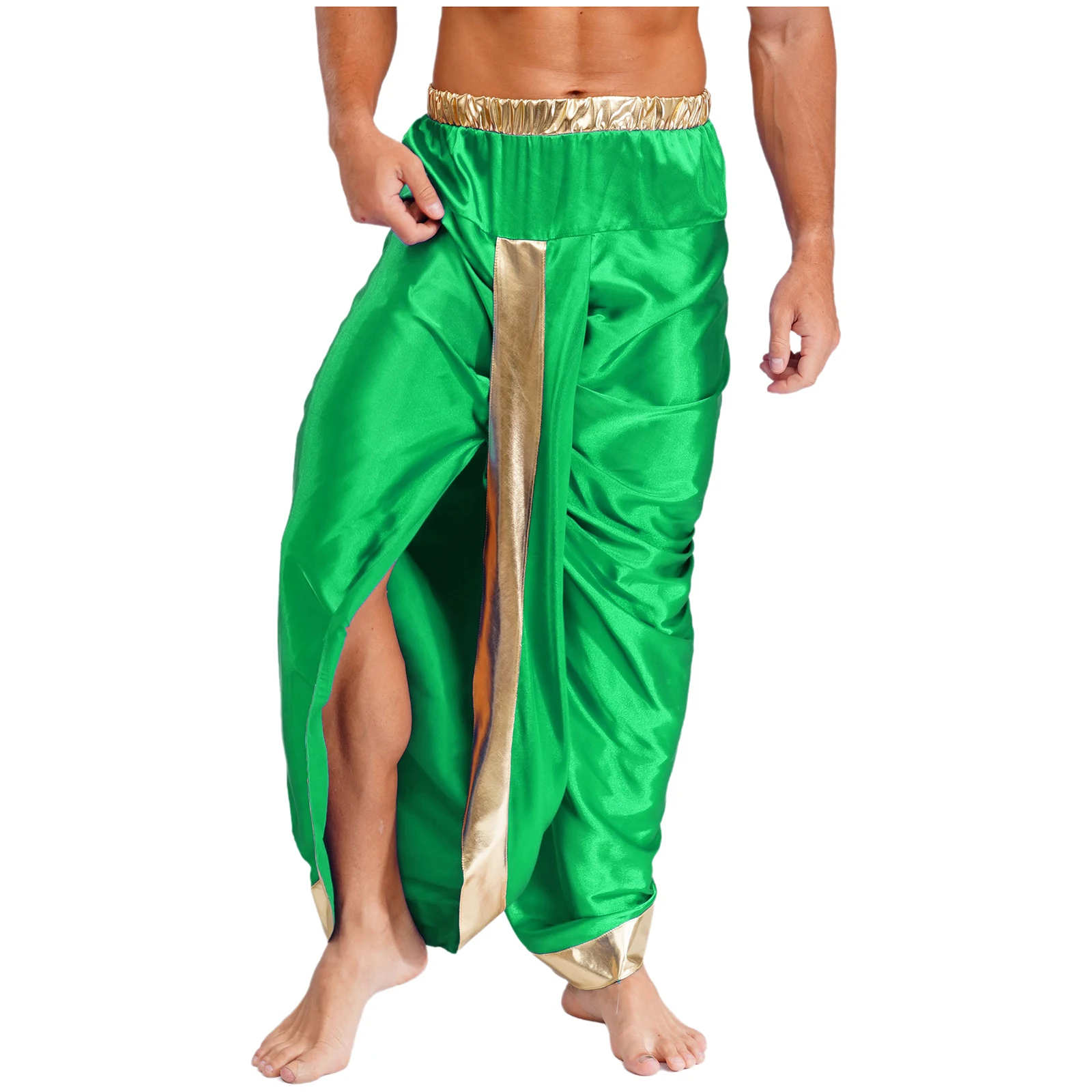 

Фестивальные индийские традиционные брюки Dhoti для взрослых и мужчин с брюками Dupatta, вечерние брюки для Хэллоуина, арабские, индийские брюки для косплея