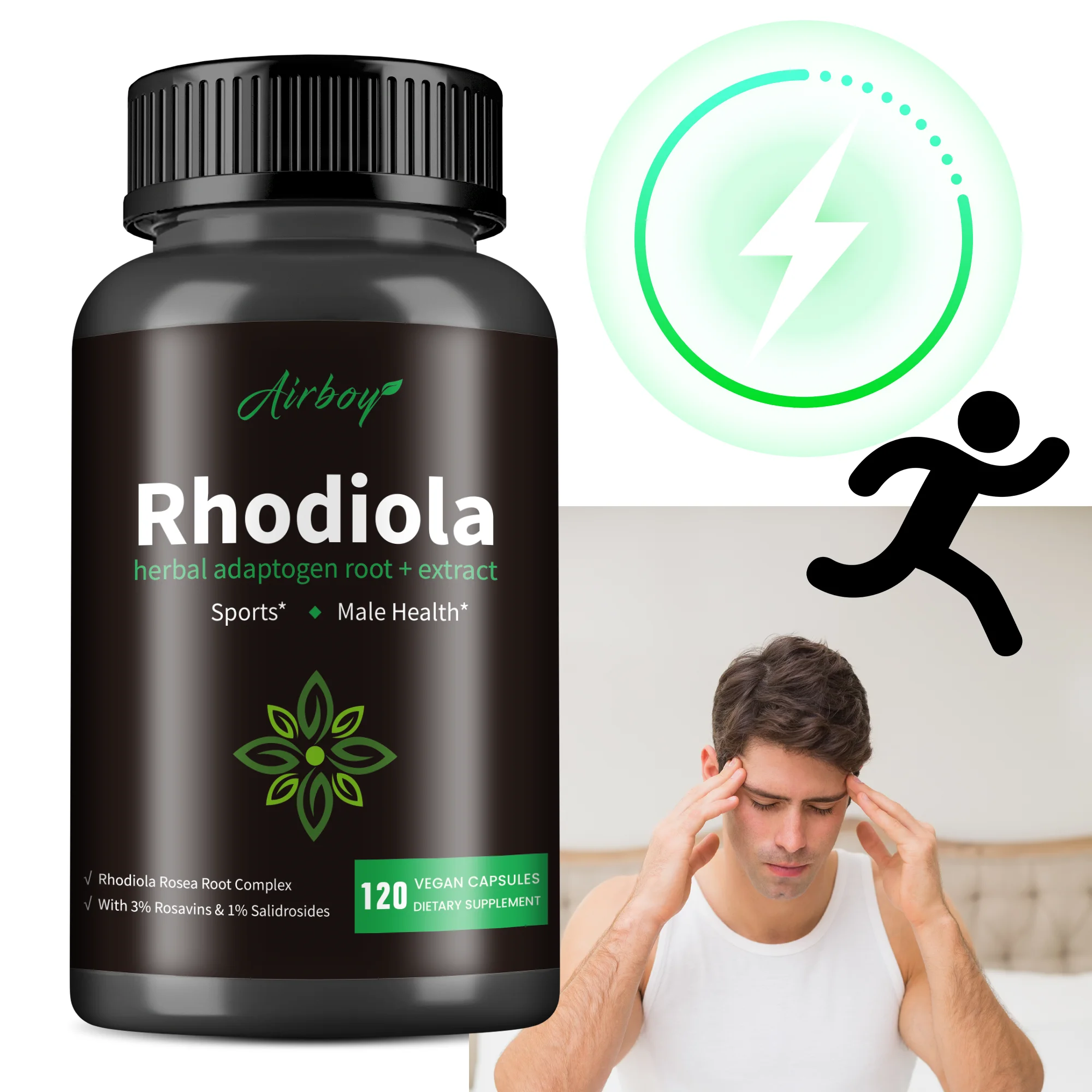 

Капсулы Rhodiola Rosea — повышает энергию и выносливость, улучшает настроение, снимает стресс и повышает фокус — 120 капсул