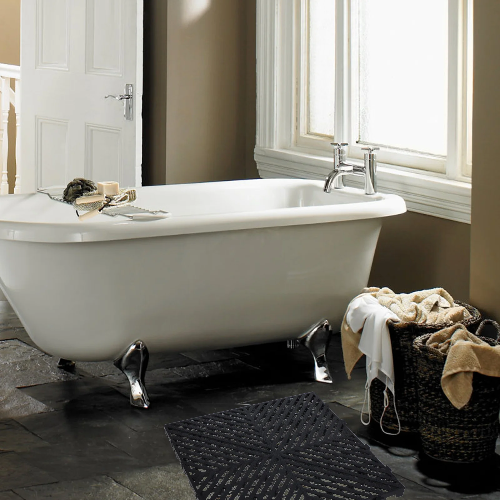 

Anti-Slip Interlocking Mat Thickened Pp Drainage Tile For Bathroom Kitchen Garage Indoor Use Mesh Hole Design Garden