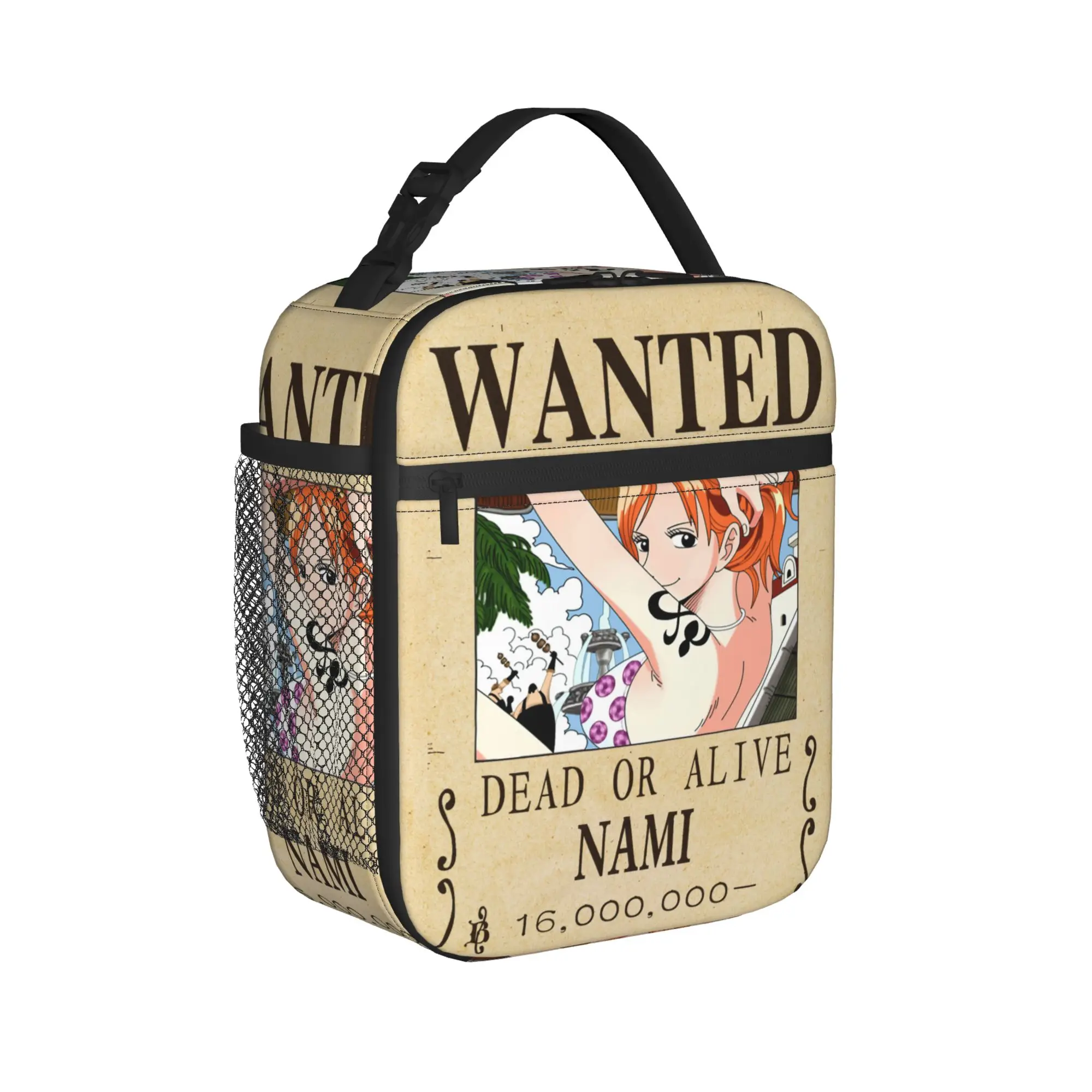 Ones Pieces Anime Wanted Posters Thermal Insulated Lunch Bags Nami Portable Food Container Bags Thermal Cooler Lunch Boxes