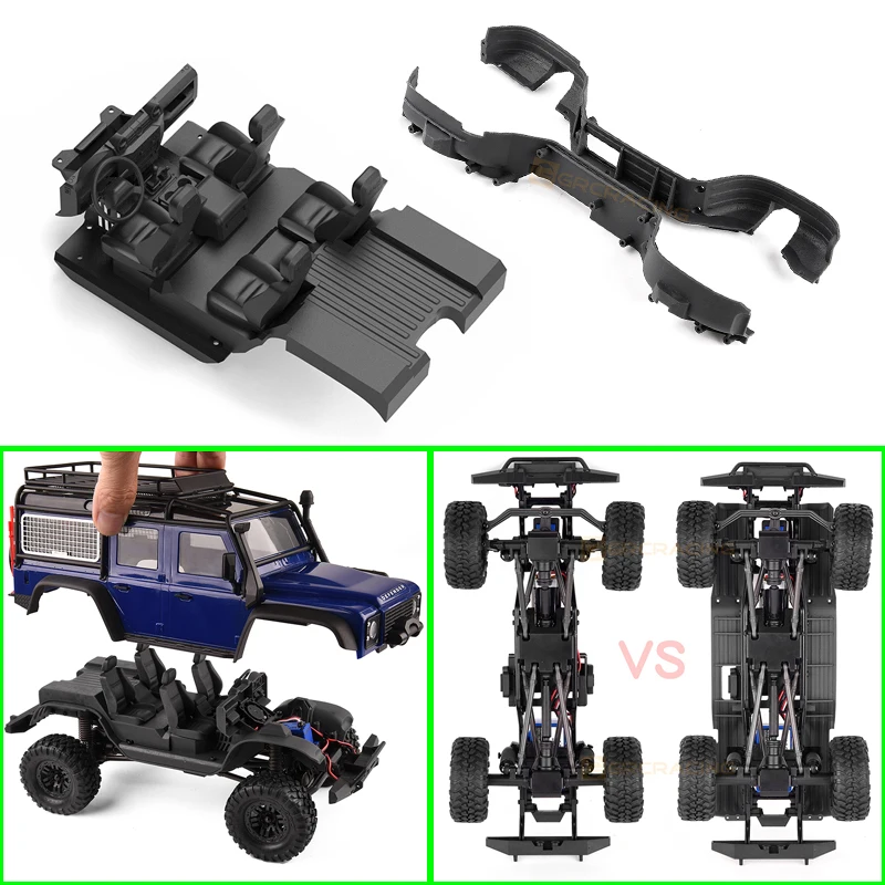 Plastic Simulation Central Control Seat Interior and Fender Decorate for 1/10 RC Crawler Car Traxxas TRX4 DEFENDER Accessories