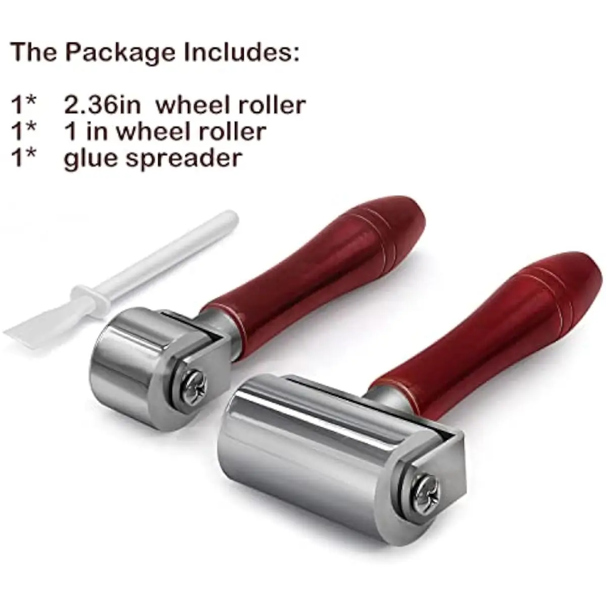 Leathercraft Rollers Leather Gluing Roller Creasing Wheels 2 Sizes Pack and Glue Spreader