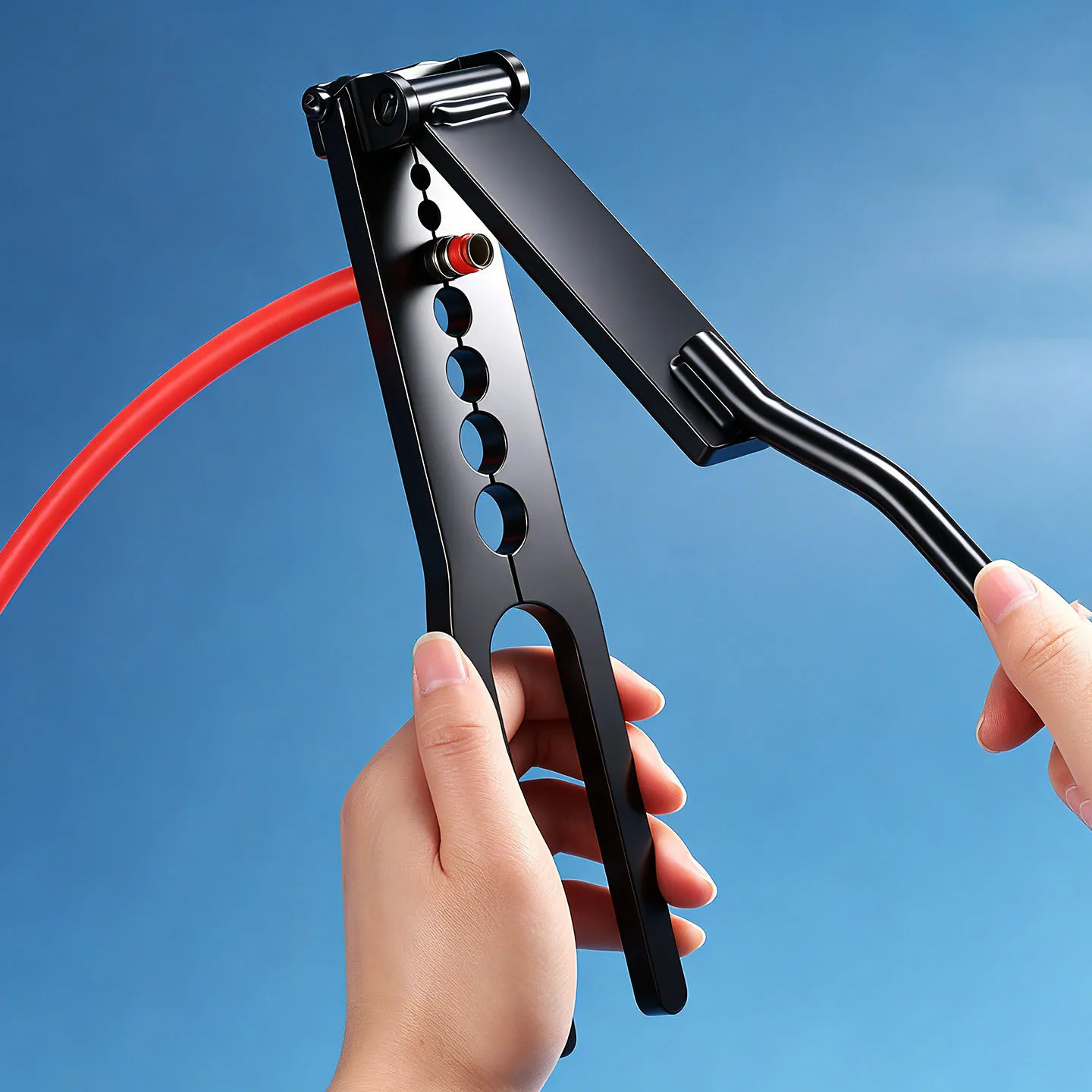 Multi-Hole Air Hose Crimper Pliers, Handheld Brake Line Clinching Tool for Auto & Motorcycle Hose Repair