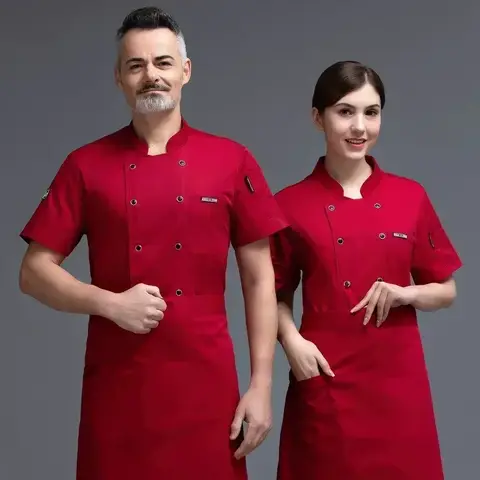 Ropa de verano para hombre, verano 2024, ultrafina, totalmente transpirable, de malla, ropa de trabajo para hotel, cocina, catering, uniforme de chef