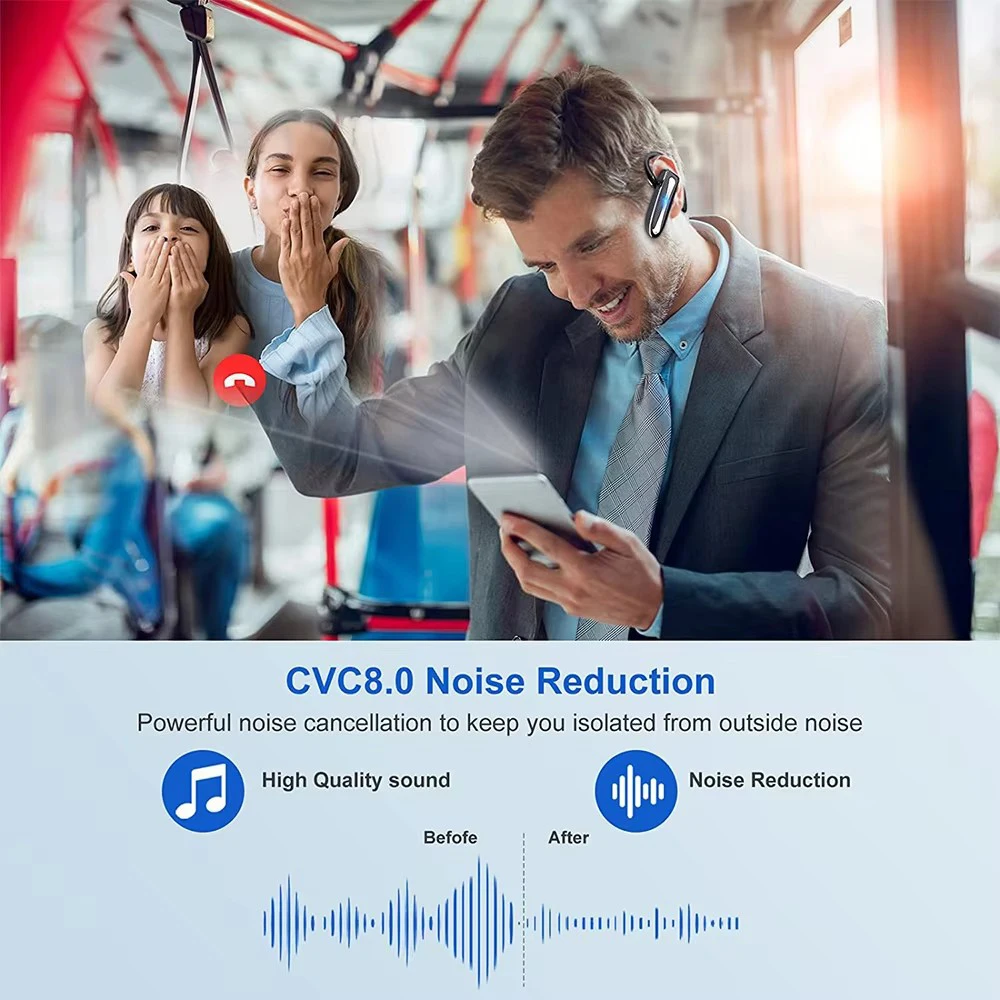 Nowe bezprzewodowe słuchawki biznesowe YYK530 pojedyncze ucho słuchawki Bluetooth 5.3 z mikrofonem zestaw słuchawkowy z redukcją szumów słuchawki douszne dla kierowcy