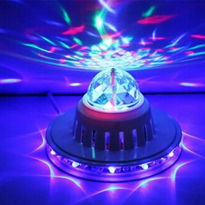 ไฟดิสโก้ขนาดเล็ก15W 48LED RGB ตกแต่งเวทีปาร์ตี้ในบ้านแสงไฟหลังติดผนังแสงเลเซอร์แสงสีเพลง