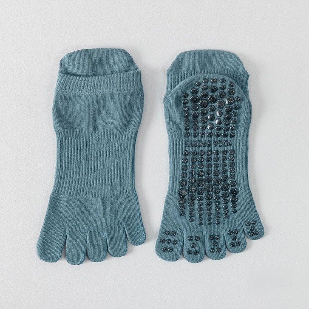 Women's Short Mouth Silicone Non-Slip Home Five-Toe Socks Professional Fashion Solid Color Sports Yoga Socks Casual Cotton Socks