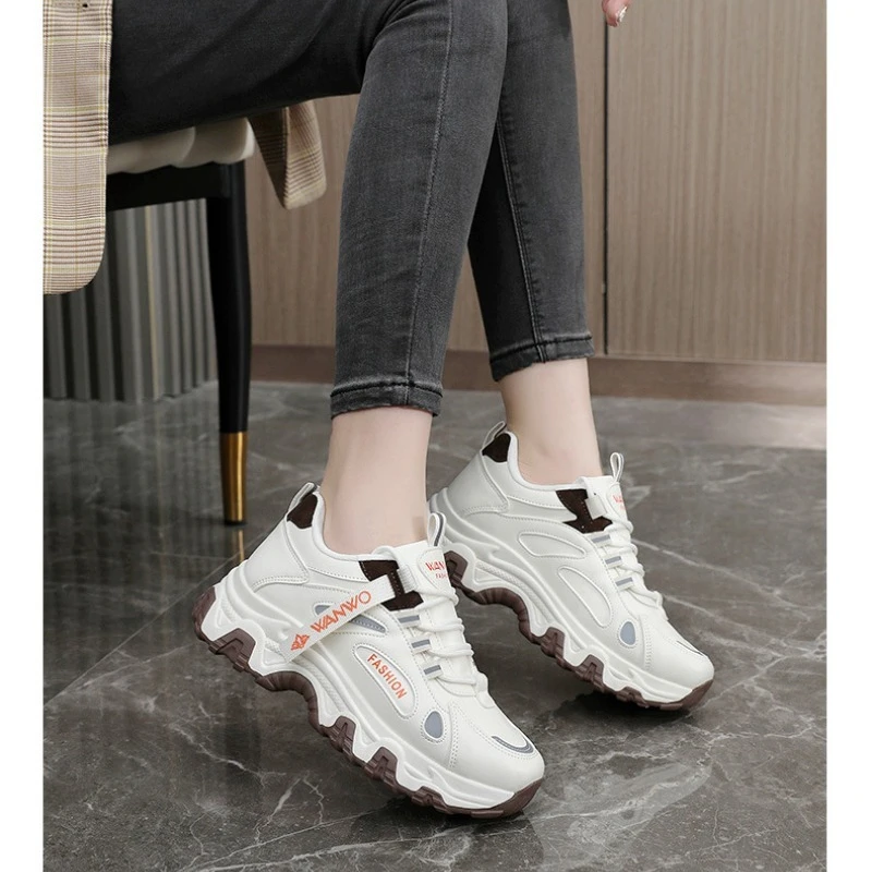 

Women's Chunky Mesh Dad Sneakers, Breathable Anti-Slip Shoes, Lace-Up Casual Sports Footwear, 2026 Spring Ladies Shoes