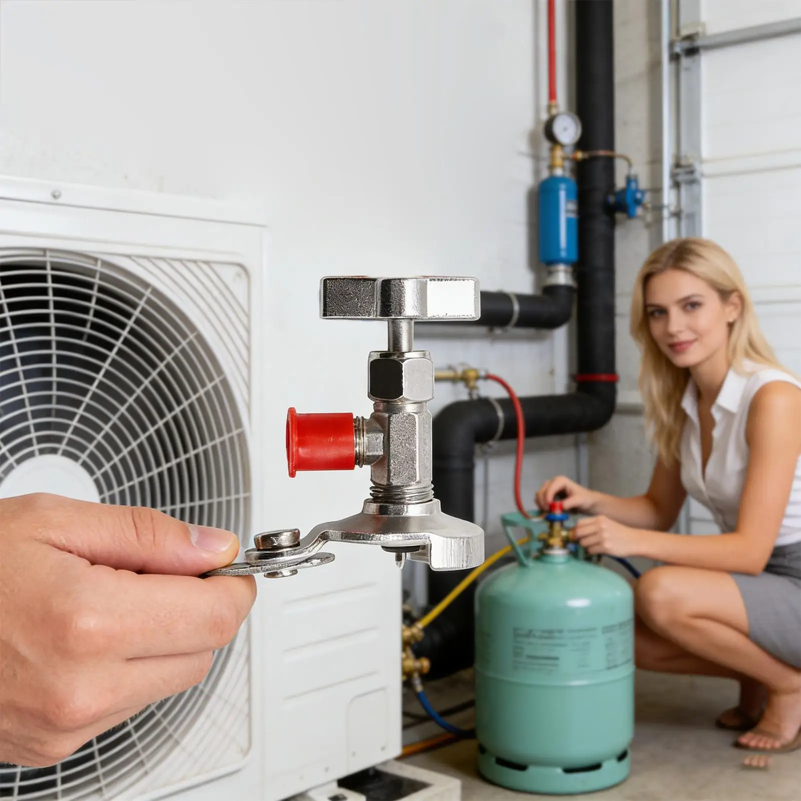 

Клапан для заправки хладагента, открыватель баллонов с хладагентом для кондиционеров, точный быстрозажимной фитинг для обслуживания