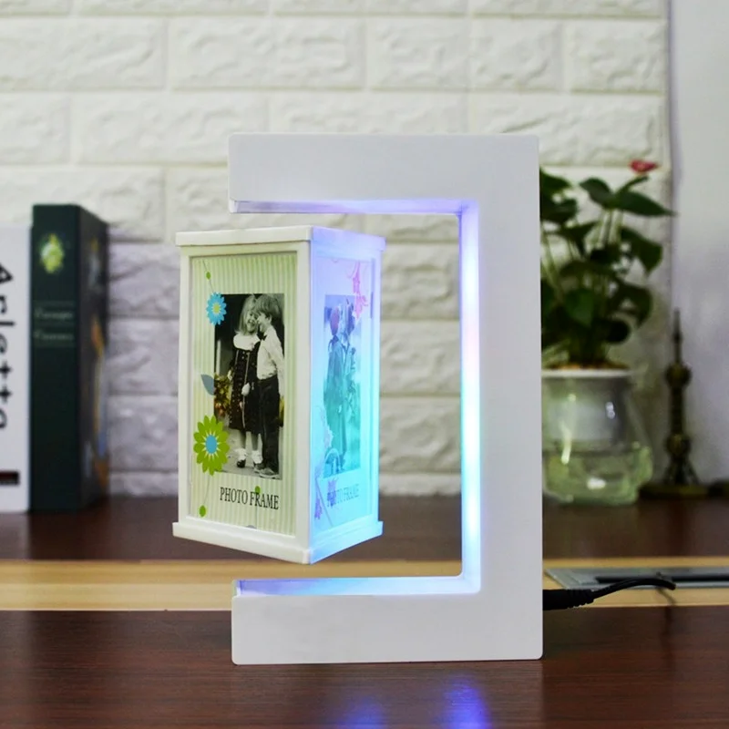 Modern Decor Strange Magnetic Levitation White Photo Frame Magnetic Levitation Display Stand Suspension Ornaments Birthday Gift