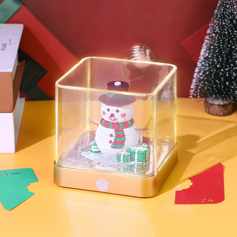 تقويم Time Piece 2026 - تقويم مكتب LED مع لوحة مذكرة ورقية ثلاثية الأبعاد - هدية عيد الميلاد