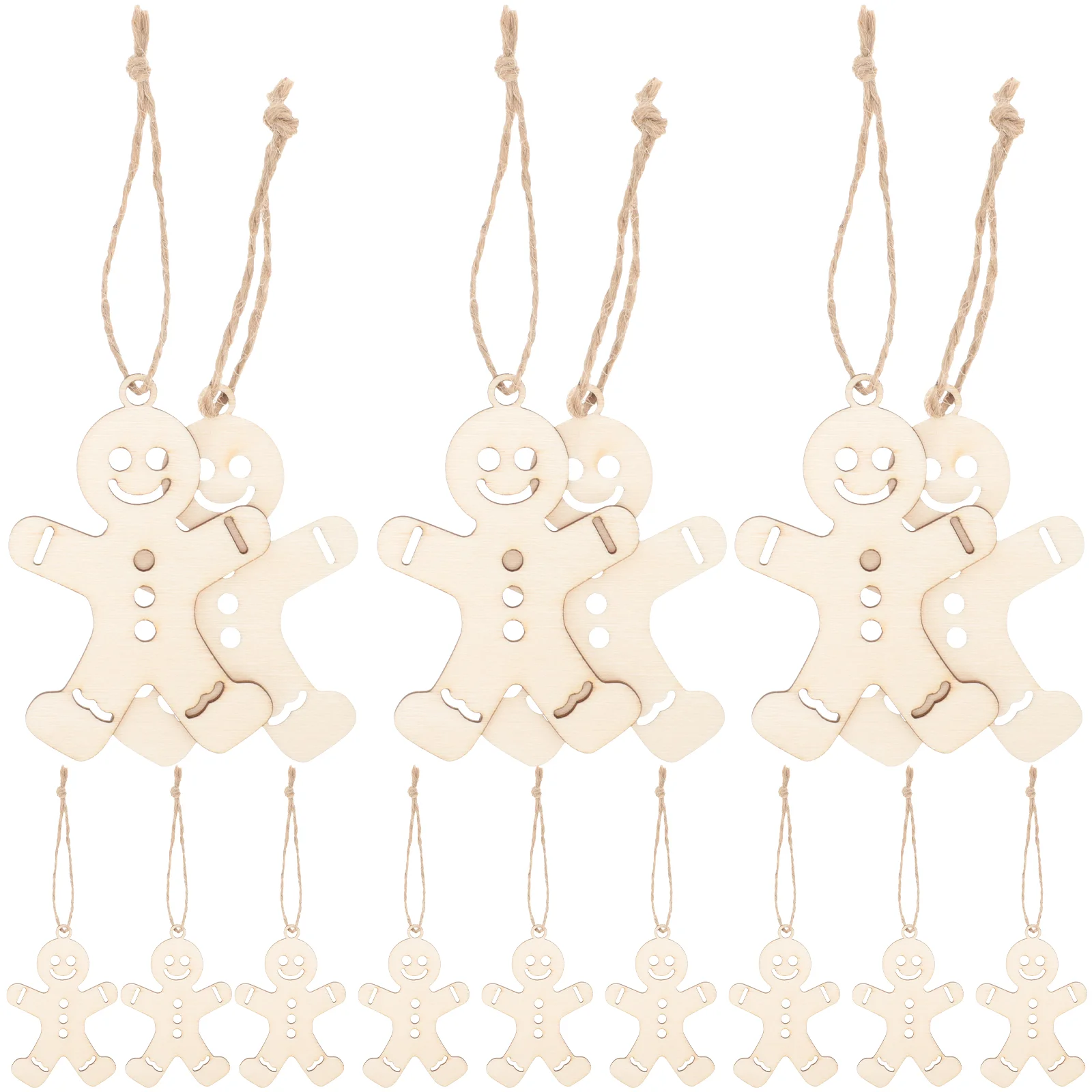 100 Pcs Decorate Wooden Gingerbread Man Crackers Holiday Craft Men Bulk Unfinished Cutout