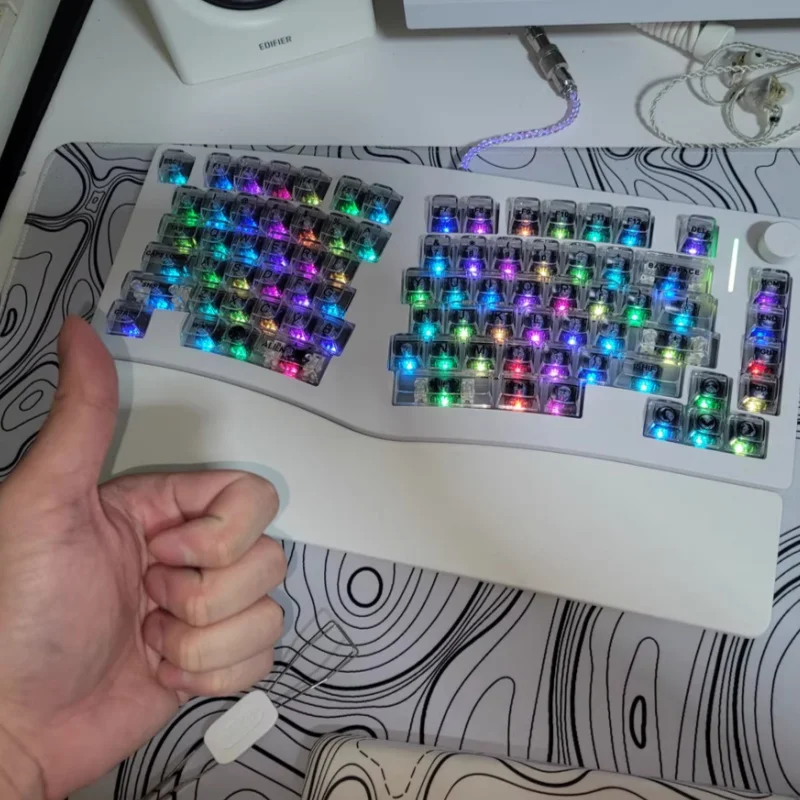 Feker Alice75 CNC Mechanical Keyboard Hand Support Aluminium Block Ergonomis 3 °   Keyboard Game Kantor Bluetooth Nirkabel Lereng