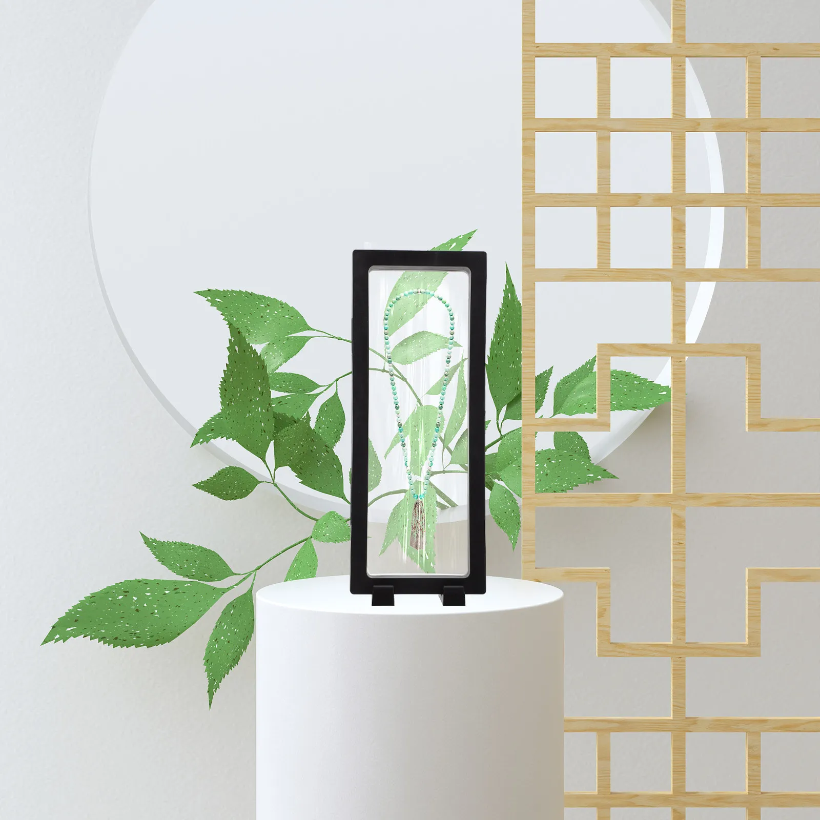 

6Sets Floating Jewelry Showing Box Transparent Display Stand for Rings Bracelets Pendants with Elegant Design Decorative Storage