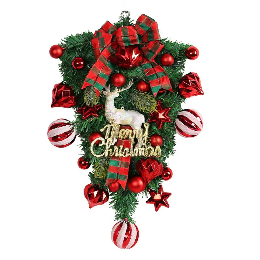 

Outdoor Christmas Wreath Letter Sign Christmas Wreath Festive Christmas Wreaths Letter Elk Sign Plaid Bowknot Ball Reusable