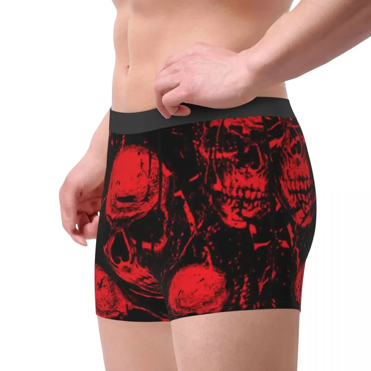 Men's Panties Underpants Boxers Underwear Red Sinister Skulls Sexy Male Shorts