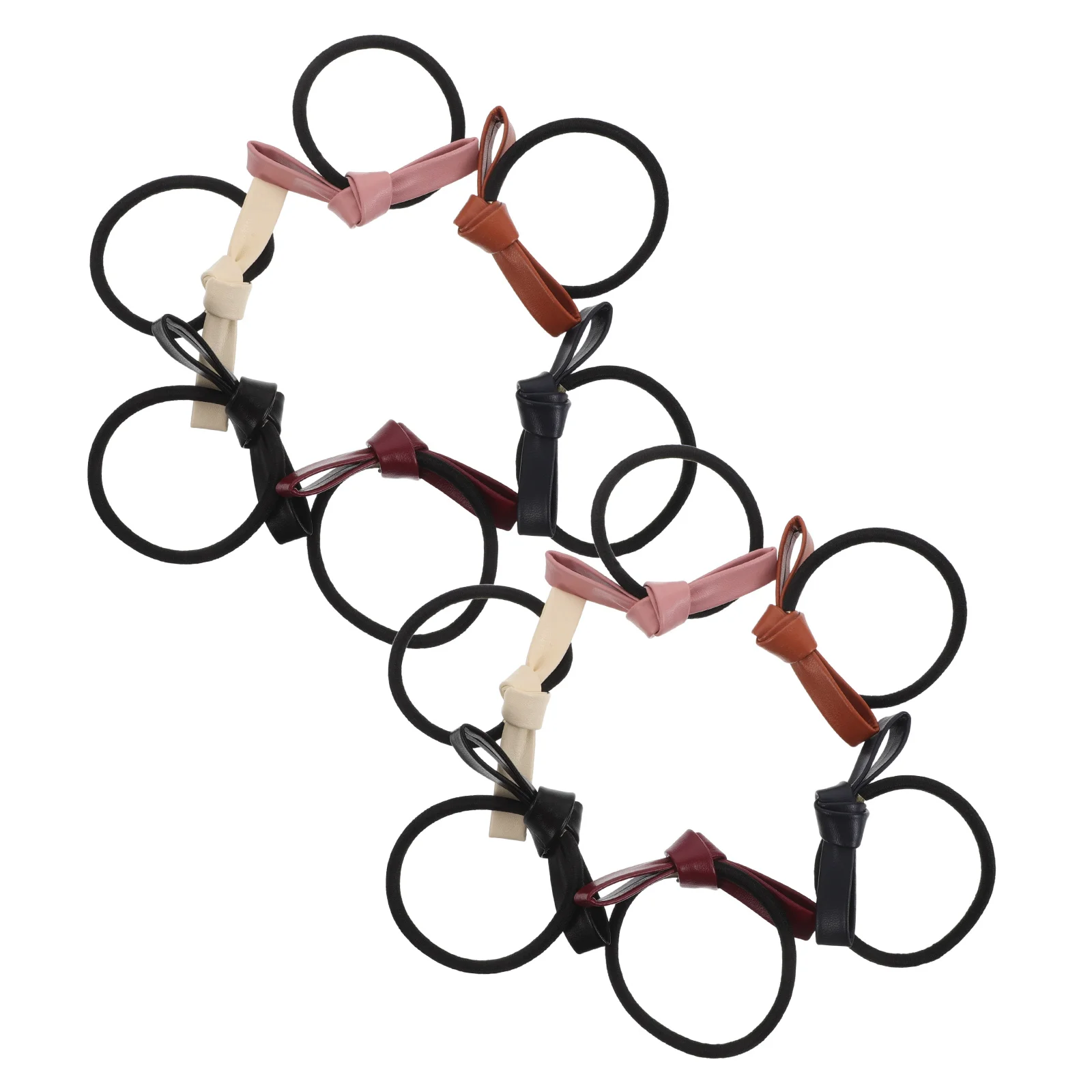 

12Pcs Butterfly Bow Hair Ties Cute PU Elastic Hair Bands for Ponytail Holders Women Daily Styling Accessories