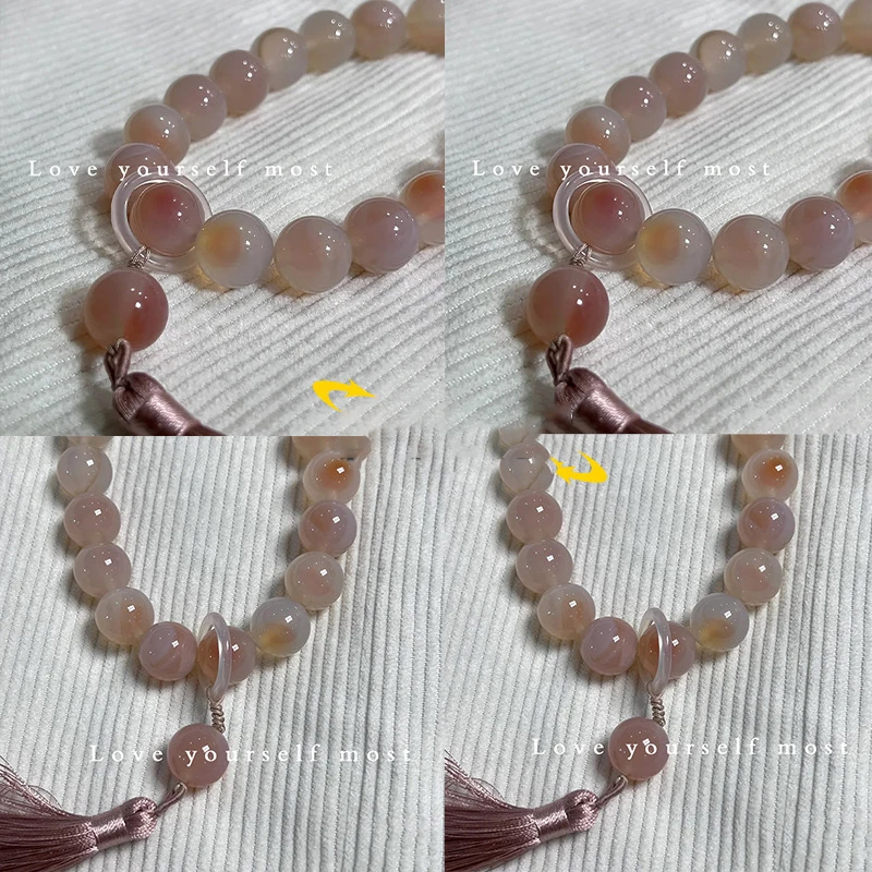 Green Jade Stone 12mm Beads Tassel Bracelet Necklace Tibetan Buddhist Mala Buddha Charm Rosary Yoga Men Woman Jewelry