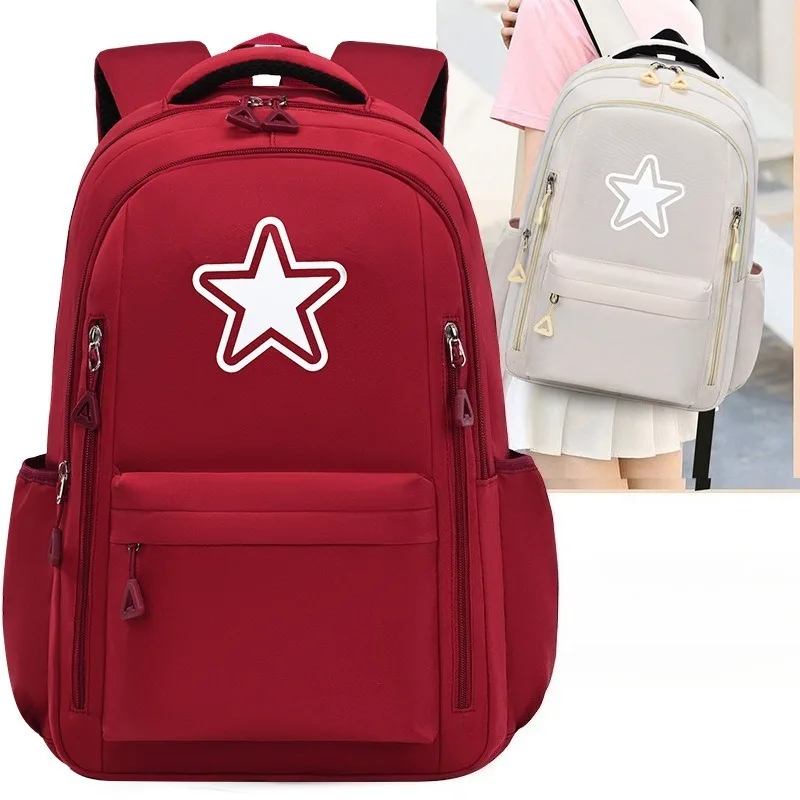 Casual Kids Backpack Students School Bags Girls Cute Backpack Large Light Book Bag Waterproof Stain-Resistant Durable Rucksack