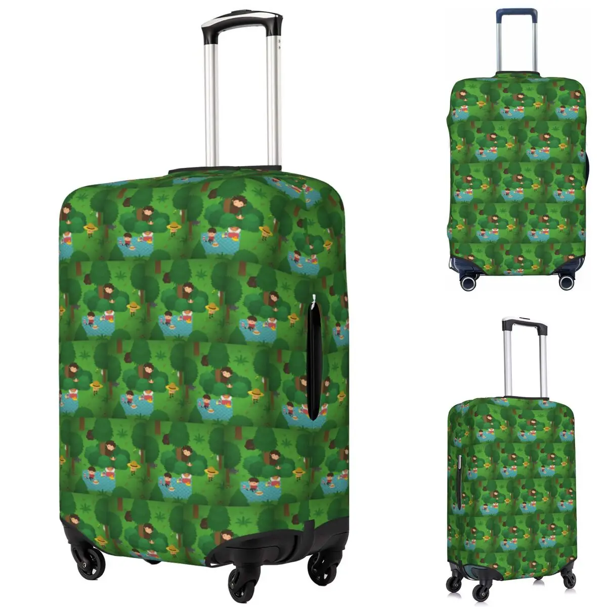 

Sneaky Sasquatch Picnic Suitcase Cover Protection Elastic Travel Luggage Protector Covers for 18-32 Inch