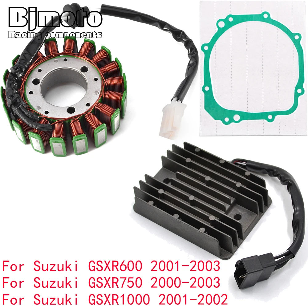 

GSXR1000 2002 Engine Stator Coil+Voltage Regulator rectifier For Suzuki GSXR600 GSXR750 GSXR1000 2001 2003 With Gasket GSXR 600