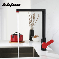 Stainless Steel Kitchen Faucet 360° Rotation Deck Mounted Hot Cold Water Sink Red Black Mixer Tap Modern Crane Premium Design