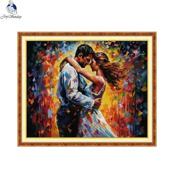 Joy Sunday Cross Stitch Lover's embrace Pattern Aida 16CT 14CT 11CT Handmade Embroidered Complete Set Home Display For Wall