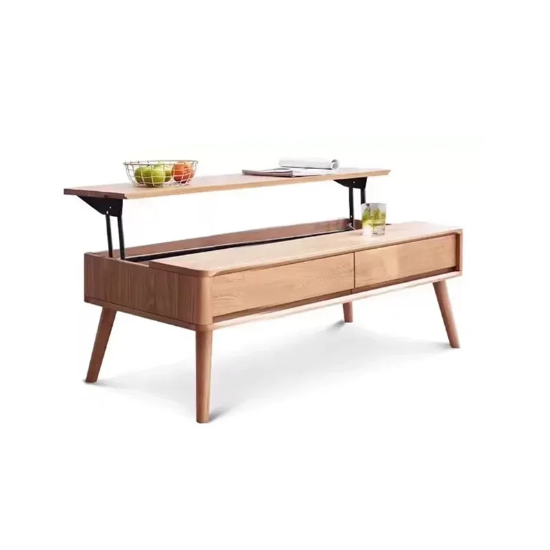 

Solid wood lifting coffee table, Nordic oak coffee table, modern simple tea table small apartment tea table