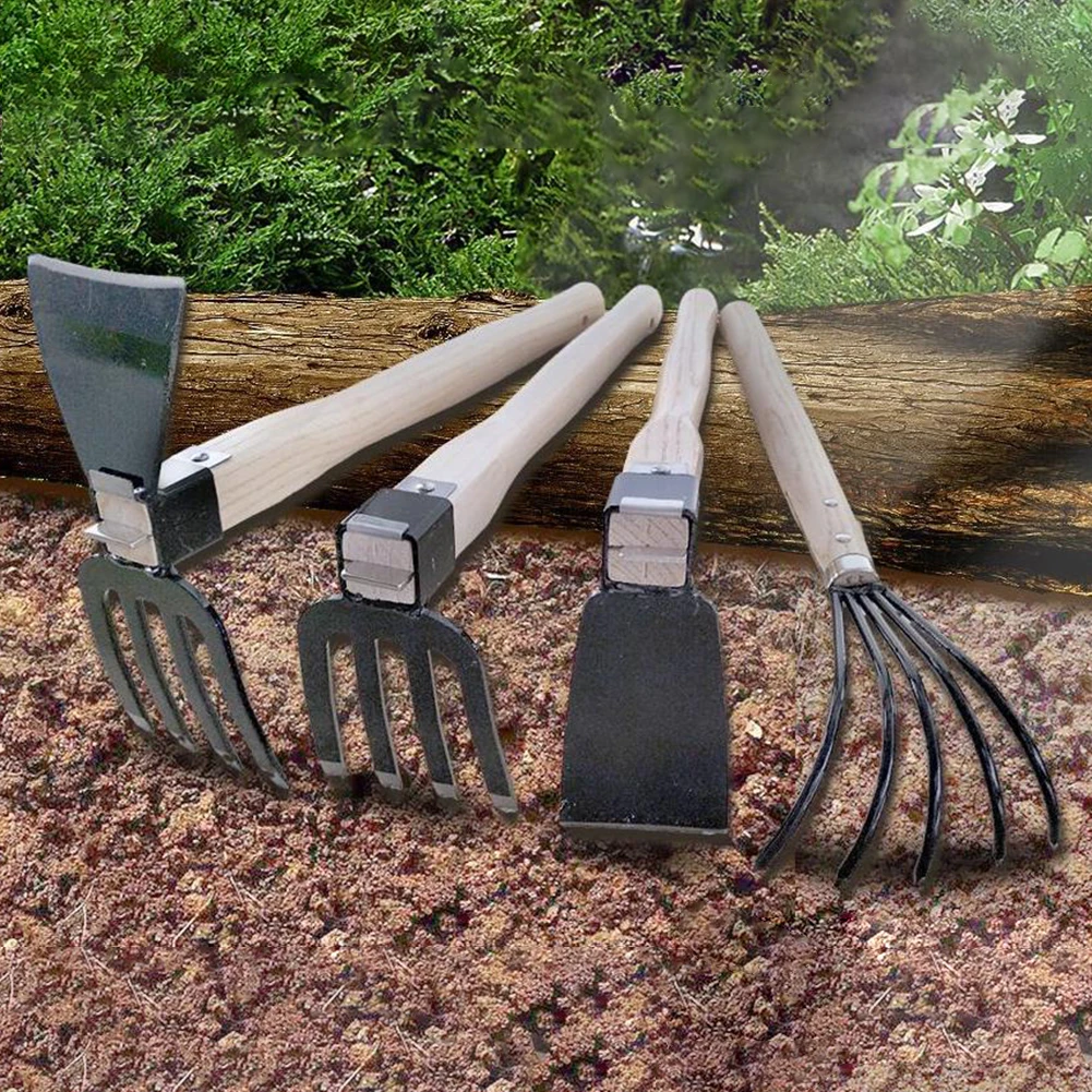 5-Claw Rake with Wooden Handle Garden Hand Rake Tool Mini Hoe and Cultivator Garden Hand Hoe & Tiller Agricultural Garden Tools