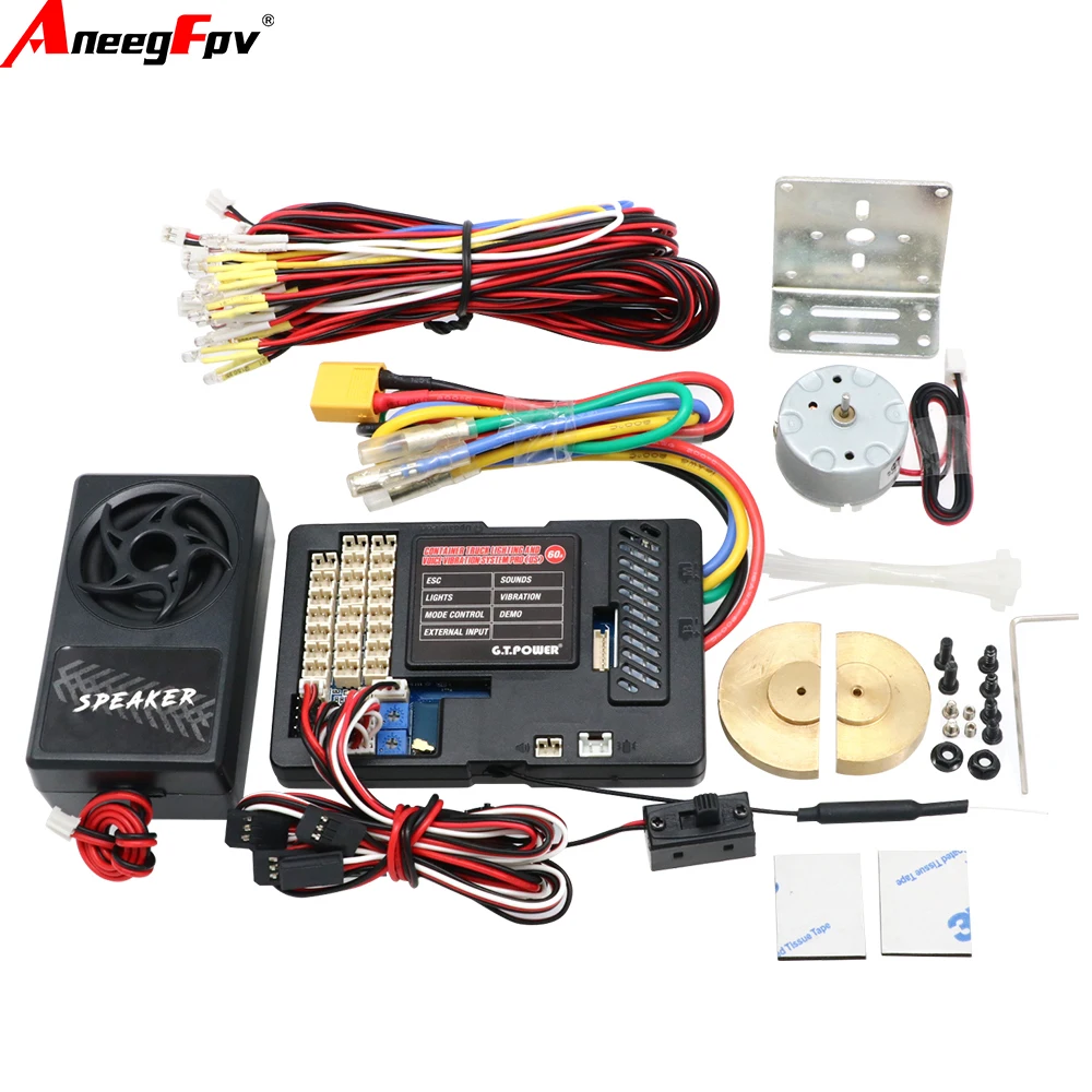 G.T.Power RC voiture conteneur camion éclairage système de Vibration vocale pro avec sortie ESC 60A pour pièces d'accessoires de voiture RC