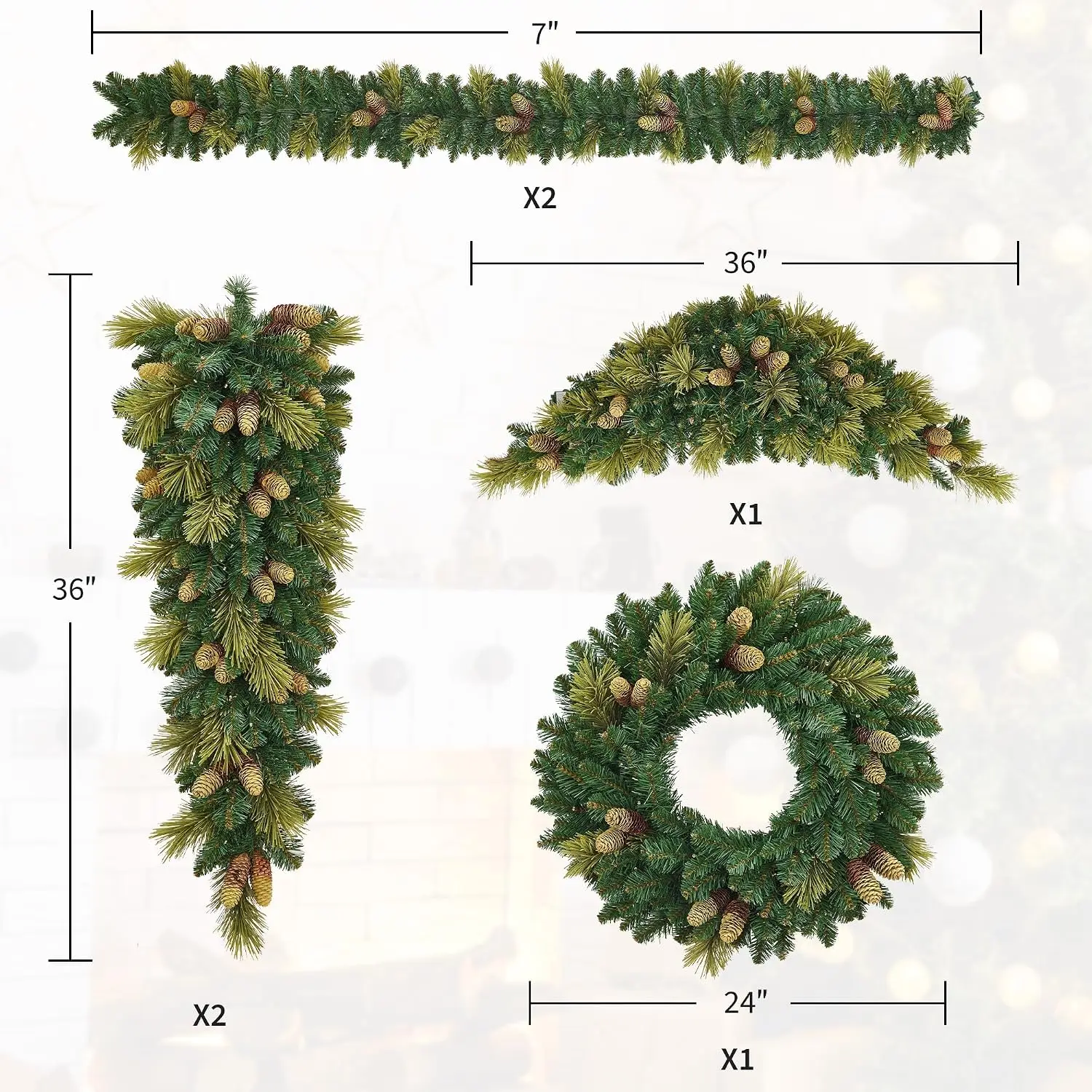 6FT LED Christmas Garland 3