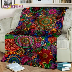 3D Mandala Bohemia Geometric Flower Blanket,Soft Throw Blanket for Home Bedroom Bed Sofa Picnic Office Hiking Leisure Nap Cover