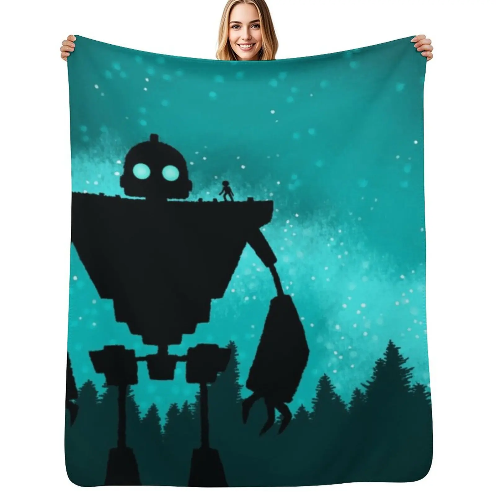 

IRON GIANT Throw Blanket Soft Plush Plaid blankets ands Polar Hair Blankets