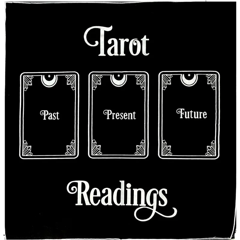 VIKAMA Altar Tarot Card Tablecloth For Divination, Witchcraft Theme Room Decoration, Triple Goddess And Five-Pointed Star Tent