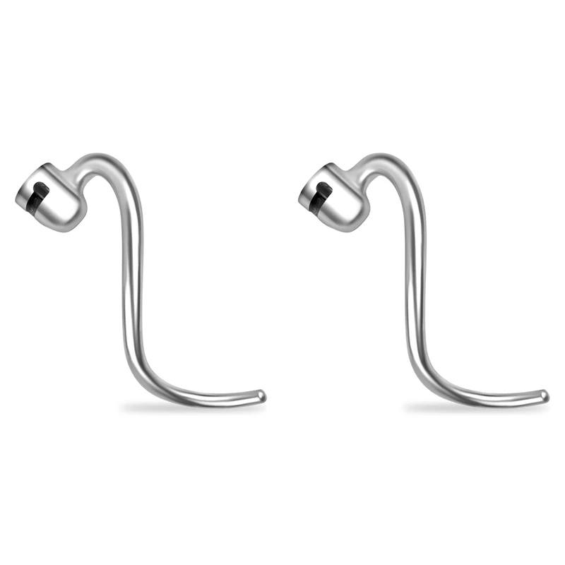 

2X Dough Hook For Kitchenaid 5QT Lift And 6QT Stand Mixer, Mixer Dough Attachment, Dishwasher Safe