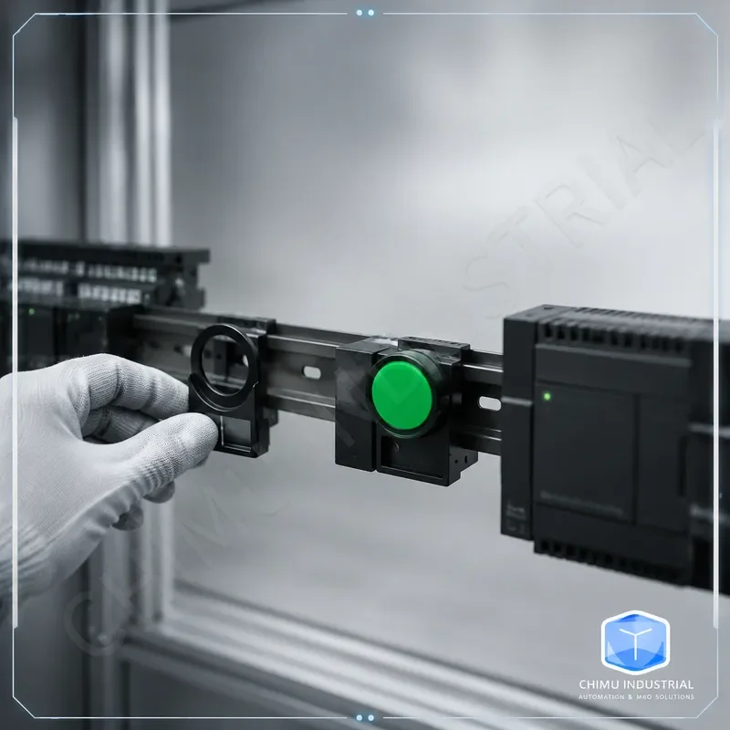 【CHIMU INDUSTRIAL】 22mm Push Button Switch Plastic Sign Frame with Indicator Light Side Plug Back Buckle Type for Control
